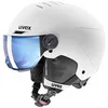 Image de uvex Rocket Jr Visor - Casque de Ski pour Enfants - avec Visière - Réglage de la Taille Individuel - White - Black Matt - 51-55 cm