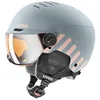 Image de uvex rocket jr visor - Casque de ski pour enfant - Avec visière - Ajustement individuel de la taille - Rhino - Blush mat - 51-55 cm