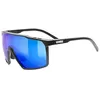Image de Uvex mtn perform s - Lunettes de sport pour homme et femme - Bonne protection contre les rayons du soleil - Anti-buée - Noir mat/bleu miroir - Taille unique