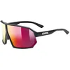 Image de Uvex sportstyle 237 - Lunettes de sport pour homme et femme - Forte protection contre les rayons du soleil - Anti-buée - Noir mat/rouge miroir - Taille unique
