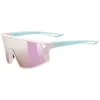 Image de uvex skyrise jr - Lunettes de sport pour enfants - Forte protection contre les rayons du soleil - Protection 100% UVA, B, C - Rose/vert mat - Taille unique
