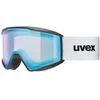 Image de Uvex blast FM - Lunettes de ski élégantes et réfléchissantes avec champ de vision extra large et revêtement anti-buée pour adultes - Noir mat/bleu transparent - Taille unique
