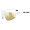 Image de Uvex skyryse - lunettes de sport pour adults - forte protection contre les UV - protection à 100% contre les UVA, UVB et UVC - white matt/gold mirror - one size