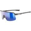 Image de uvex dyrt - lunettes de sport pour adultes - protection UV forte - 100% protection UVA, B, C - smoke gray matt/blue mirror - One size