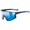 Image de uvex skyryse - Lunettes de sport pour homme et femme - Forte protection contre les rayons du soleil - Ventilation directe du cadre - Noir mat/bleu miroir - Taille unique