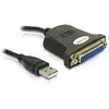 Image de Delock 61330 USB-kabel USB 1.1 USB-A stekker, Parallelle DB25 bus 0.80 m Zwart