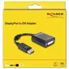 Image de Delock 61847 DisplayPort / DVI Adapter [1x DisplayPort stekker - 1x DVI-bus 24+1-polig] Zwart Met Ferrietkern 0 cm