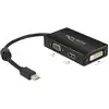 Image de Delock 62631 DisplayPort / VGA / HDMI / DVI Adapter [1x Mini-DisplayPort stekker - 1x VGA-bus, HDMI-bus, DVI-bus 24+1-polig] Zwart Met Ferrietkern 16.00 cm