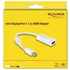 Image de Delock 65128 Mini-displayport / HDMI Adapter [1x Mini-DisplayPort stekker - 1x HDMI-bus] Wit 12 cm
