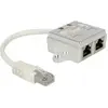 Image de Delock RJ45 Netwerk Adapter CAT 5 [1x RJ45-stekker - 2x RJ45-bus] 15.00 cm Wit