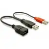 Image de Delock 65306 USB-kabel USB 2.0 USB-A stekker, USB-A stekker, USB-A bus 0.20 m Zwart