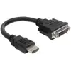 Image de Delock 65327 HDMI / DVI Adapter [1x HDMI-stekker - 1x DVI-bus 24+5-polig] Zwart 0.20 m