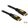 Image de Delock 82455 HDMI-kabel HDMI Aansluitkabel HDMI-A-stekker, HDMI-A-stekker 5.00 m Zwart 4K UHD, Vergulde steekcontacten