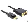 Image de Delock 82592 DisplayPort-kabel DisplayPort / DVI Adapterkabel DisplayPort-stekker, DVI-D 24+1-polige stekker 3.00 m Zwart