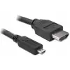 Image de Delock 82663 HDMI-kabel HDMI Aansluitkabel HDMI-A-stekker, HDMI-micro-D-stekker 3 m Zwart 4K UHD, Vergulde steekcontacten