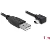 Image de Delock 82681 USB-kabel USB 2.0 USB-A stekker, USB-mini-B stekker 1.00 m Zwart 90° haaks naar rechts