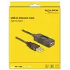 Image de Delock 82689 USB-kabel USB 2.0 USB-A stekker, USB-A bus 15.00 m Zwart