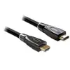 Image de Delock 82739 HDMI-kabel HDMI Aansluitkabel HDMI-A-stekker 5 m Zwart 4K UHD, Vergulde steekcontacten, Afgeschermd (drievoudig), Verdraaid