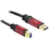 Image de Delock 82759 USB-kabel USB 3.2 Gen1 USB-A stekker, USB-B stekker 5.00 m Rood, Zwart Vergulde steekcontacten, UL gecertificeerd