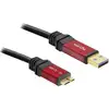 Image de Delock 82763 USB-kabel USB 3.2 Gen1 USB-A stekker, USB-micro-B 3.0 stekker 5.00 m Rood, Zwart Vergulde steekcontacten, UL gecertificeerd