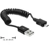 Image de Delock 83162 USB-kabel USB 2.0 USB-A stekker, USB-micro-B stekker 0.60 m Zwart Spiraalkabel