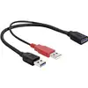 Image de Delock 83176 USB-kabel USB 3.2 Gen1 USB-A stekker, USB-A bus 0.30 m Zwart Vergulde steekcontacten, UL gecertificeerd