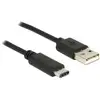 Image de Delock 83326 USB-kabel USB 2.0 USB-A stekker, USB-C stekker 0.50 m Zwart