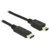 Image de Delock 83336 USB-kabel USB 2.0 USB-mini-B stekker, USB-C stekker 2.00 m Zwart