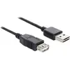 Image de Delock 83370 USB-kabel USB 2.0 USB-A stekker, USB-A bus 1.00 m Zwart Stekker past op beide manieren, Vergulde steekcontacten, UL gecertificeerd