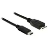 Image de Delock USB-kabel USB 3.2 Gen1 USB-C stekker, USB-micro-B 3.0 stekker 1.00 m Zwart 83677
