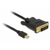 Image de Delock 83989 DisplayPort-kabel Mini-displayport / DVI Aansluitkabel Mini DisplayPort-stekker, DVI-D 24+1-polige stekker 2 m Zwart Vergulde...