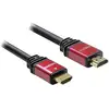 Image de Delock 84335 HDMI-kabel HDMI Aansluitkabel HDMI-A-stekker, HDMI-A-stekker 5.00 m Rood/zwart Vergulde steekcontacten, Met Ferrietkern
