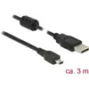 Image de Delock 84915 USB-kabel USB 2.0 USB-A stekker, USB-mini-B stekker 2.00 m Zwart Met Ferrietkern