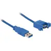 Image de Delock 85112 USB-kabel USB 3.2 Gen1 USB-A stekker, USB-A bus 1.00 m Blauw