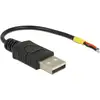 Image de Delock 85250 USB-kabel USB 2.0 USB-A stekker, Open kabeleinde 0.10 m Zwart