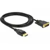 Image de Delock 85313 DisplayPort-kabel DisplayPort / DVI Aansluitkabel DisplayPort-stekker, DVI-D 24+1-polige stekker 2 m Zwart Vergulde steekcontacten, Verdraaid,