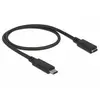 Image de Delock 85532 USB-C-kabel USB-C stekker, USB-C bus 0.50 m Zwart