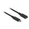 Image de Delock 85534 USB-kabel USB 3.2 Gen1 USB-C stekker, USB-C bus 1.50 m Zwart