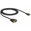 Image de Delock 85582 HDMI-kabel DVI / HDMI Aansluitkabel DVI-D 18+1-polige stekker, HDMI-A-stekker 1 m Zwart Afgeschermd (drievoudig), Vergulde steekcontacten