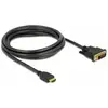 Image de Delock 85654 HDMI-kabel HDMI / DVI Aansluitkabel HDMI-A-stekker, DVI-D 24+1-polige stekker 2 m Zwart Afgeschermd (drievoudig), Vergulde steekcontacten