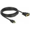 Image de Delock 85655 HDMI-kabel HDMI / DVI Aansluitkabel HDMI-A-stekker, DVI-D 24+1-polige stekker 3 m Zwart Afgeschermd (drievoudig), Vergulde steekcontacten