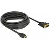 Image de Delock 85656 HDMI-kabel HDMI / DVI Aansluitkabel HDMI-A-stekker, DVI-D 24+1-polige stekker 5 m Zwart Afgeschermd (drievoudig), Vergulde steekcontacten