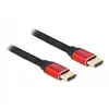 Image de Delock 85775 HDMI-kabel HDMI Aansluitkabel HDMI-A-stekker 3 m Zwart, Rood 8K UHD, Vergulde steekcontacten, Afgeschermd (drievoudig), eARC