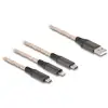 Image de Delock 88158 USB-kabel USB 2.0 USB-A stekker, USB-C stekker, USB-micro-B stekker, Apple Lightning stekker 1.20 m Transparant