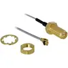 Image de Delock WiFi-antenne Verlengkabel [1x IPEX-stekker - 1x RP-SMA-bus] 20.00 cm Grijs Vergulde steekcontacten