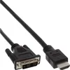 Image de InLine HDMI-DVI Adapterkabel HDMI Stecker auf DVI 18+1 Stecker 0.3m - Cable - Audio/Multimedia