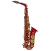 Image de Roy Benson Saxophone alto mi bémol AS-202R (corps en laiton de première qualité & clé de fa# aigu, embouchure, chiffon de nettoyage & sangle inclus, avec une garniture pratique pour sac à dos), rouge