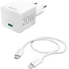 Image de Hama Chargeur Rapide avec câble Lightning, Chargeur Mini, PD, 20W, 1 m, Blanc