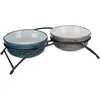 Image de TRIXIE Set mangeoires, 2 × 0,25 l/13 cm, bleu pétrole/gris, chien