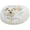 Image de TRIXIE 37318 Harvey Panier pour Chien Blanc/Noir Coussin Moelleux en Peluche à Poils Longs Panier pour Petit Chien Antidérapant et Lavable Diamètre 50 cm
